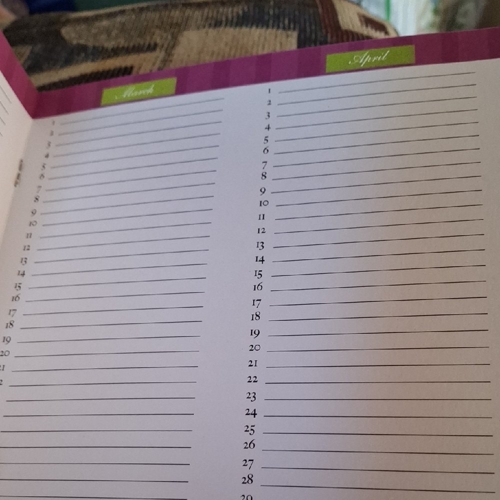 Greeting Card Planner - Lime Green & Magenta - Picture 2 of 2